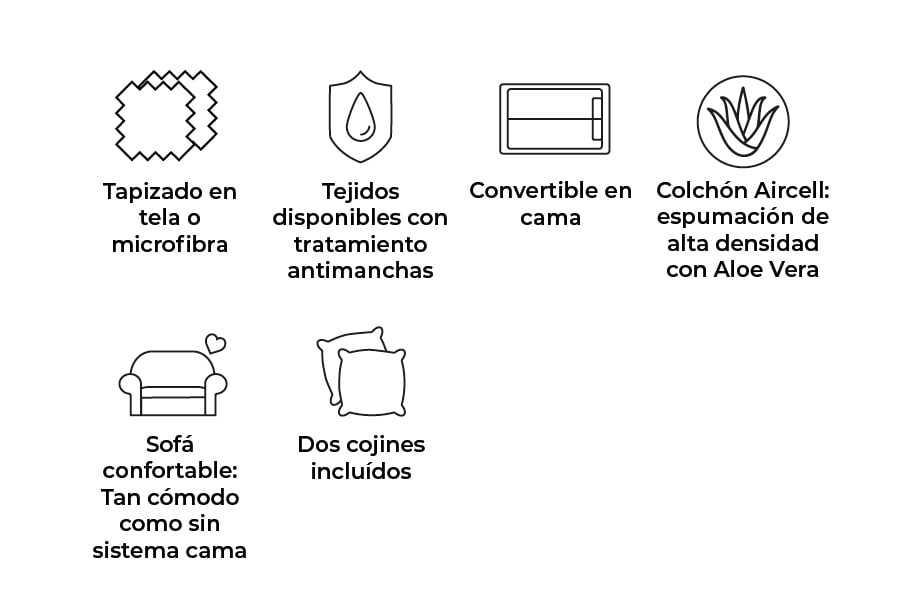 Sofá cama de apertura italiana de tela Aquila de HOME - principal