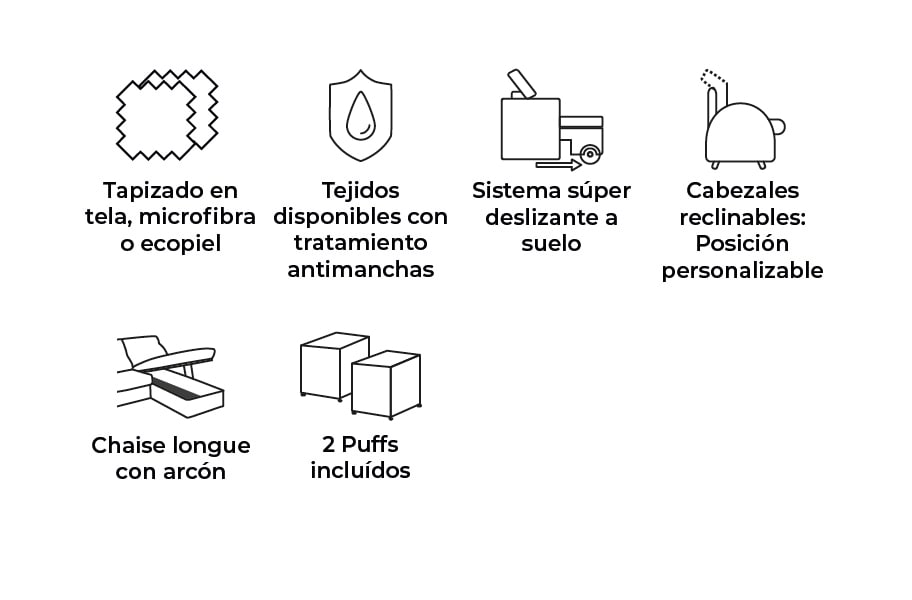 Sofá de tela Zafiro de HOME - principal