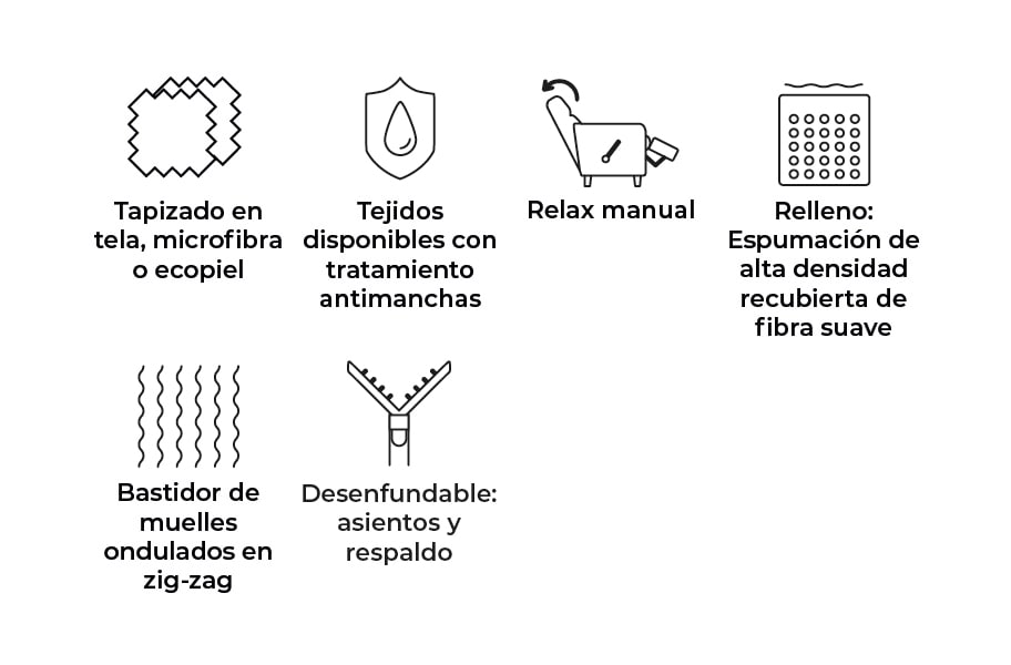 Sillón relax de tela Sabul de HOME - principal
