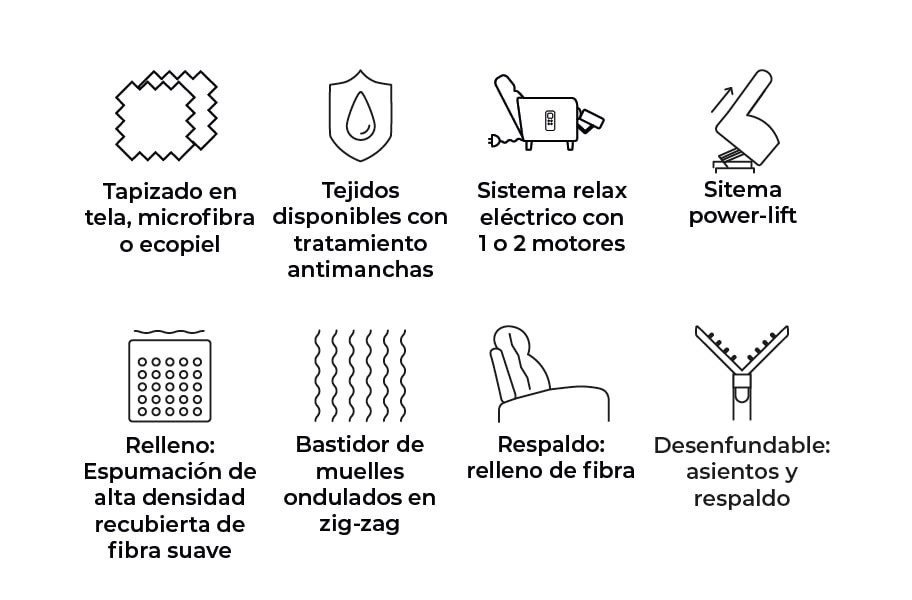 Sillón relax de tela Ninde power-lift de HOME - principal