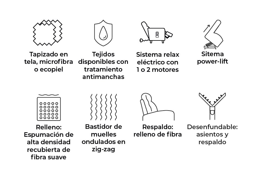 Sillón relax de tela Lire power-lift de HOME - principal