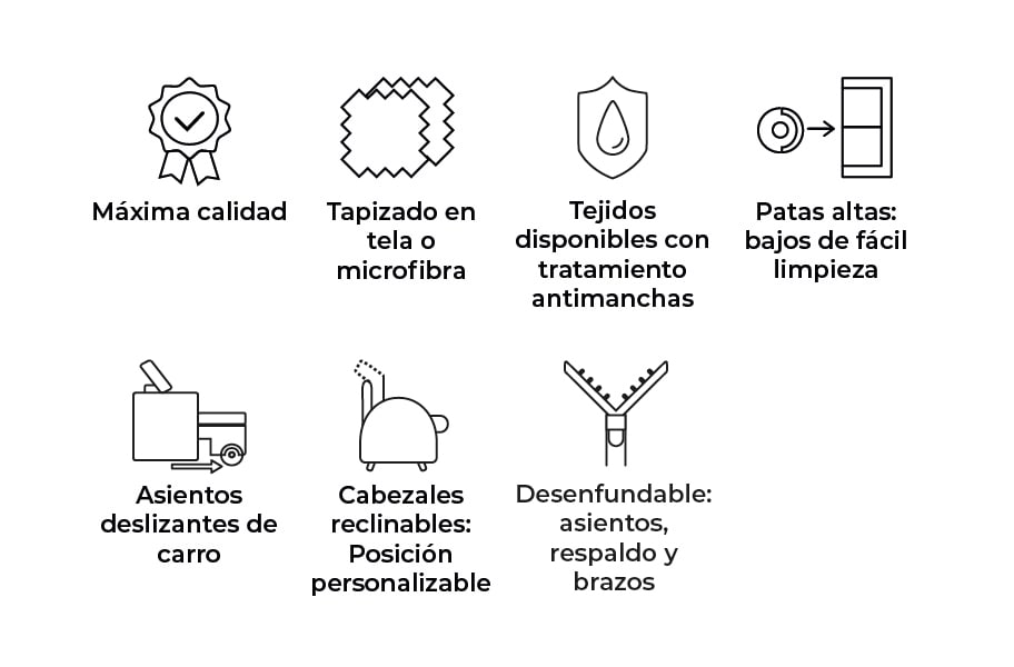 Sofá de tela Caren de HOME - principal