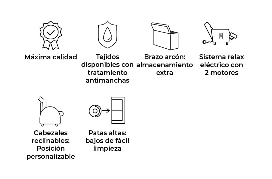 Sofá rinconera relax de tela Atika Lite de StyleKomfort - principal