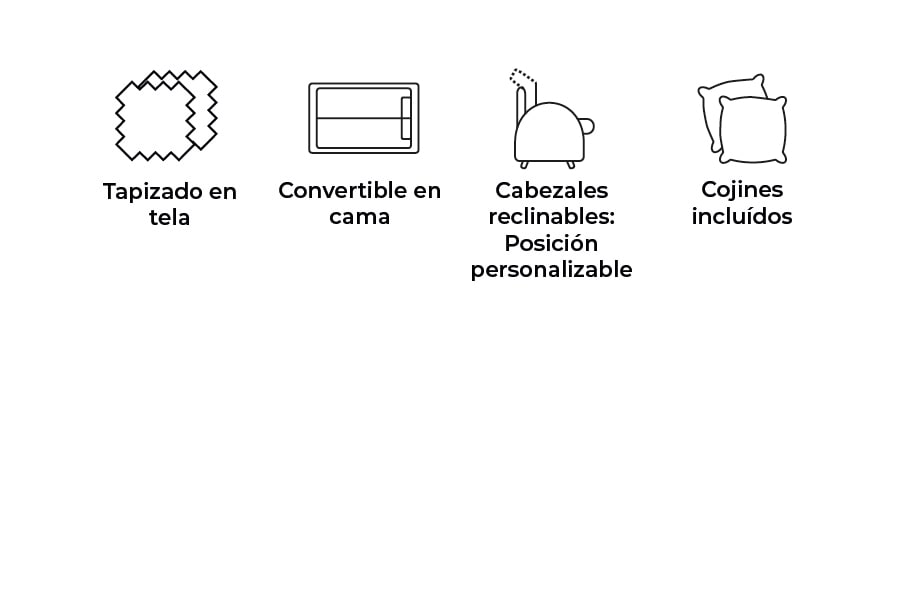 Sofá cama de tela Módena de HOME - principal