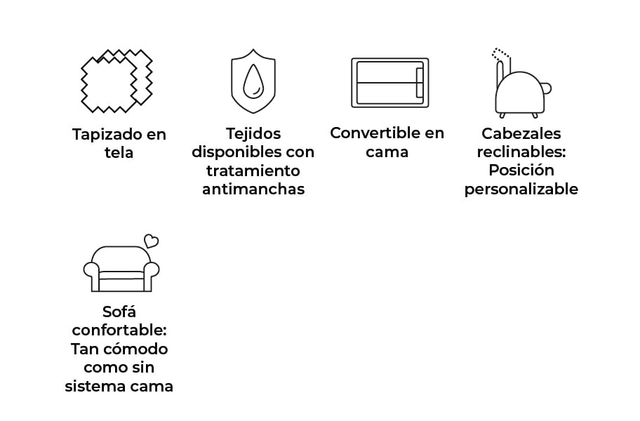 Sofá cama de tela Claris de HOME - principal