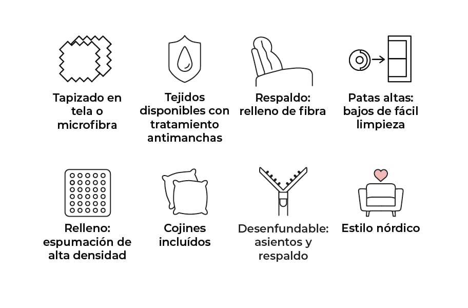 Sofá de tela Bimba de HOME - principal