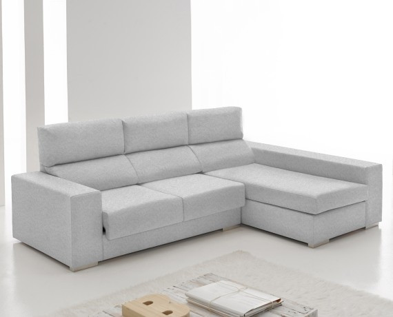 Muebles Baratos Sofa con Chaise Longue 3 plazas color beige cheslong chaiselongue 70 SUBIDA A DOMICILIO